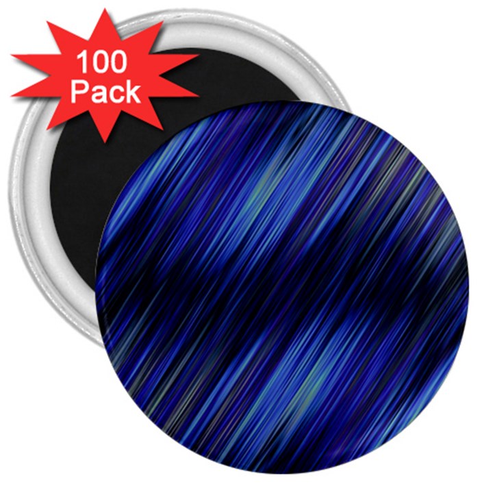 Indigo and Black Stripes 3  Magnets (100 pack)