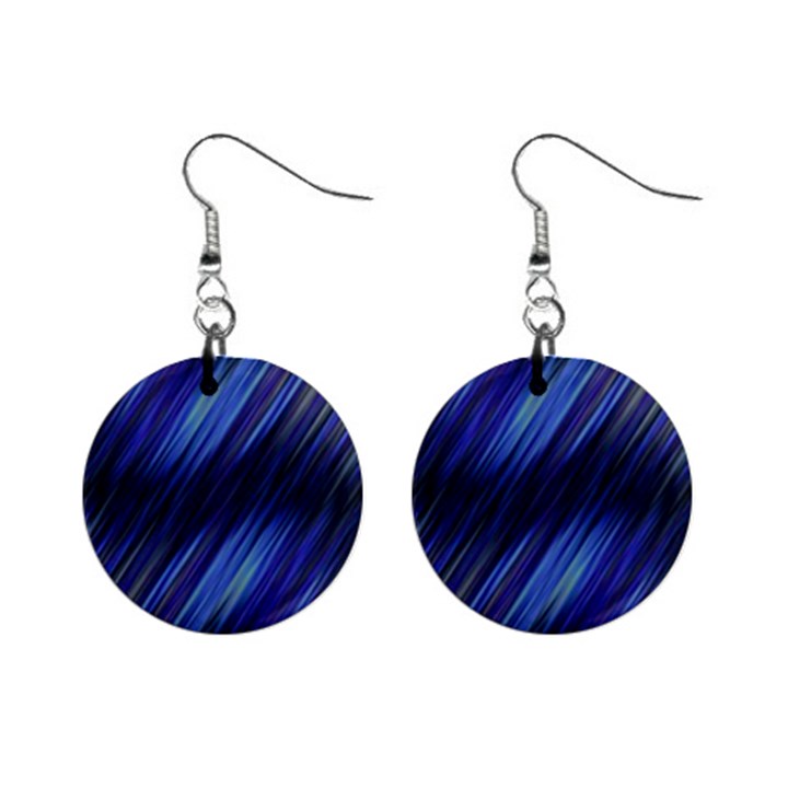 Indigo and Black Stripes Mini Button Earrings