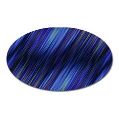 Indigo and Black Stripes Oval Magnet