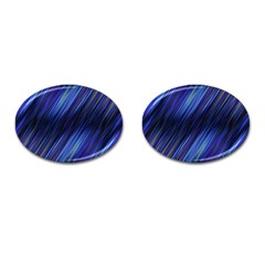 Indigo and Black Stripes Cufflinks (Oval)