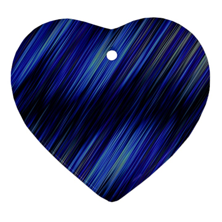 Indigo and Black Stripes Heart Ornament (Two Sides)