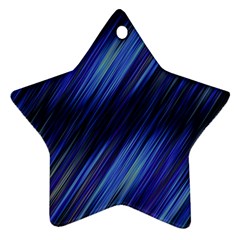 Indigo And Black Stripes Star Ornament (two Sides) by SpinnyChairDesigns