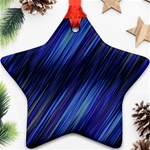 Indigo and Black Stripes Star Ornament (Two Sides) Front