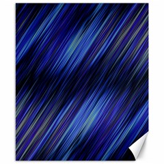 Indigo and Black Stripes Canvas 8  x 10 