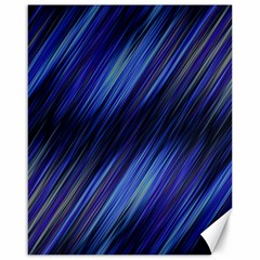 Indigo And Black Stripes Canvas 16  X 20  by SpinnyChairDesigns