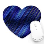 Indigo and Black Stripes Heart Mousepads Front