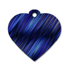 Indigo and Black Stripes Dog Tag Heart (One Side)