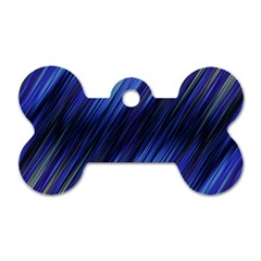 Indigo and Black Stripes Dog Tag Bone (One Side)