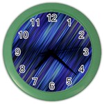 Indigo and Black Stripes Color Wall Clock Front