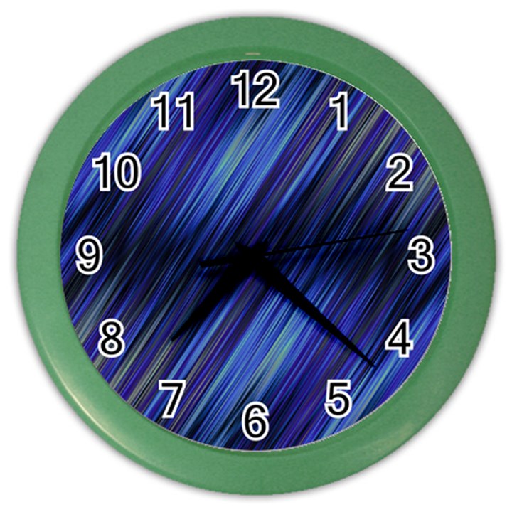 Indigo and Black Stripes Color Wall Clock