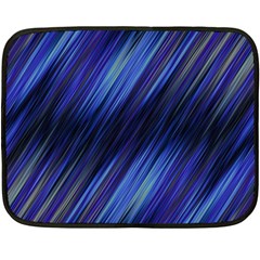 Indigo And Black Stripes Double Sided Fleece Blanket (mini)  by SpinnyChairDesigns