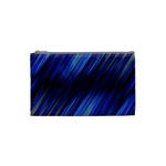 Indigo and Black Stripes Cosmetic Bag (Small) Front