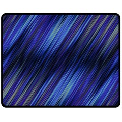 Indigo and Black Stripes Fleece Blanket (Medium) 