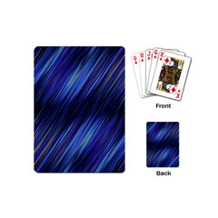 Indigo And Black Stripes Playing Cards Single Design (mini) by SpinnyChairDesigns