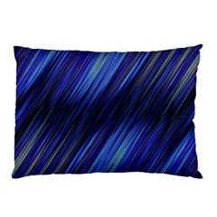 Indigo And Black Stripes Pillow Case (two Sides) by SpinnyChairDesigns