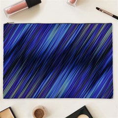 Indigo and Black Stripes Cosmetic Bag (XXL)