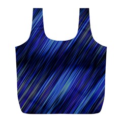 Indigo and Black Stripes Full Print Recycle Bag (L)