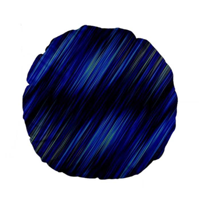 Indigo and Black Stripes Standard 15  Premium Flano Round Cushions