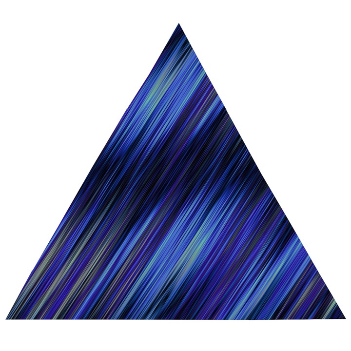 Indigo and Black Stripes Wooden Puzzle Triangle