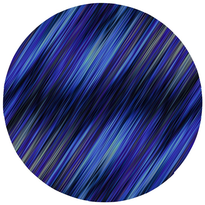 Indigo and Black Stripes Wooden Puzzle Round