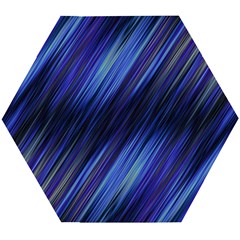 Indigo and Black Stripes Wooden Puzzle Hexagon