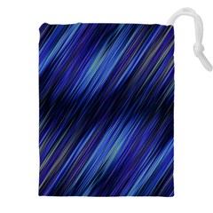 Indigo and Black Stripes Drawstring Pouch (4XL)