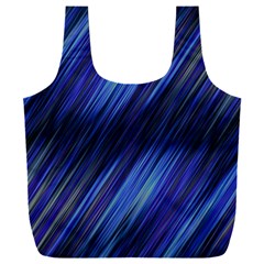 Indigo and Black Stripes Full Print Recycle Bag (XXXL)