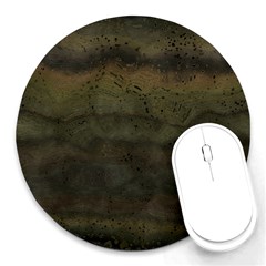 Army Green Grunge Texture Round Mousepads by SpinnyChairDesigns