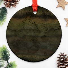 Army Green Grunge Texture Ornament (round) by SpinnyChairDesigns