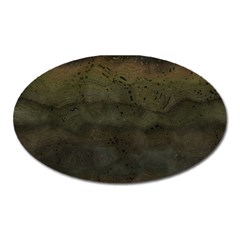 Army Green Grunge Texture Oval Magnet by SpinnyChairDesigns