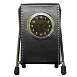 Army Green Grunge Texture Pen Holder Desk Clock Front