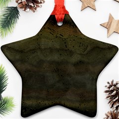 Army Green Grunge Texture Star Ornament (two Sides) by SpinnyChairDesigns