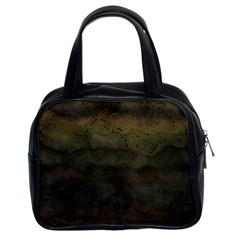 Army Green Grunge Texture Classic Handbag (two Sides) by SpinnyChairDesigns