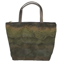 Army Green Grunge Texture Bucket Bag by SpinnyChairDesigns