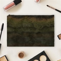 Army Green Grunge Texture Cosmetic Bag (large) by SpinnyChairDesigns