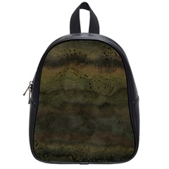 Army Green Grunge Texture School Bag (small) by SpinnyChairDesigns