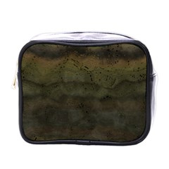 Army Green Grunge Texture Mini Toiletries Bag (one Side) by SpinnyChairDesigns