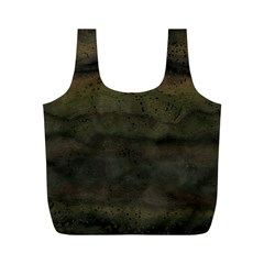 Army Green Grunge Texture Full Print Recycle Bag (m) by SpinnyChairDesigns