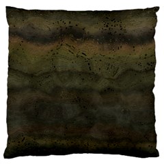 Army Green Grunge Texture Large Flano Cushion Case (one Side) by SpinnyChairDesigns