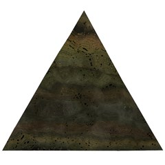 Army Green Grunge Texture Wooden Puzzle Triangle by SpinnyChairDesigns