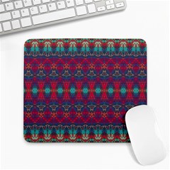 Boho Red Teal Pattern Large Mousepads by SpinnyChairDesigns