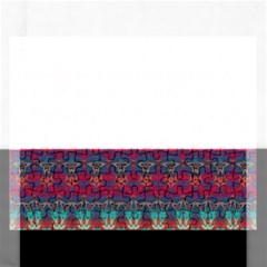 Boho Red Teal Pattern Rectangular Jigsaw Puzzl by SpinnyChairDesigns