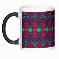 Boho Red Teal Pattern Morph Mugs by SpinnyChairDesigns