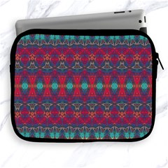 Boho Red Teal Pattern Apple Ipad 2/3/4 Zipper Cases by SpinnyChairDesigns