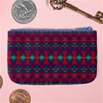 Boho Red Teal Pattern Large Coin Purse Back