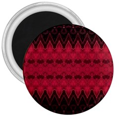 Boho Red Black Pattern 3  Magnets by SpinnyChairDesigns