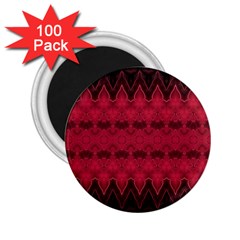 Boho Red Black Pattern 2 25  Magnets (100 Pack)  by SpinnyChairDesigns