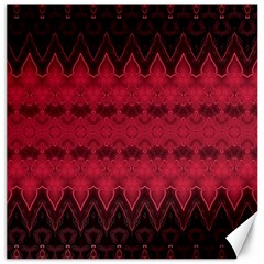 Boho Red Black Pattern Canvas 16  X 16  by SpinnyChairDesigns