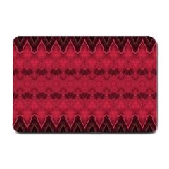 Boho Red Black Pattern Small Doormat 