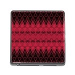 Boho Red Black Pattern Memory Card Reader (Square 5 Slot) Front